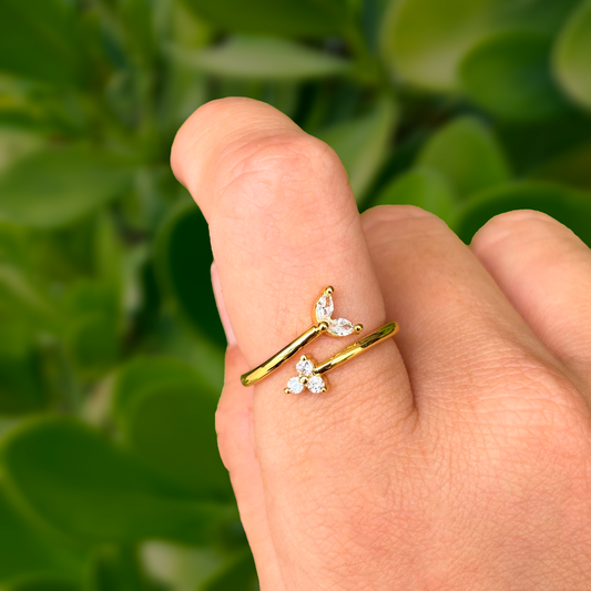 Anillo Ajustable Sirena Chapa de Oro 1V2