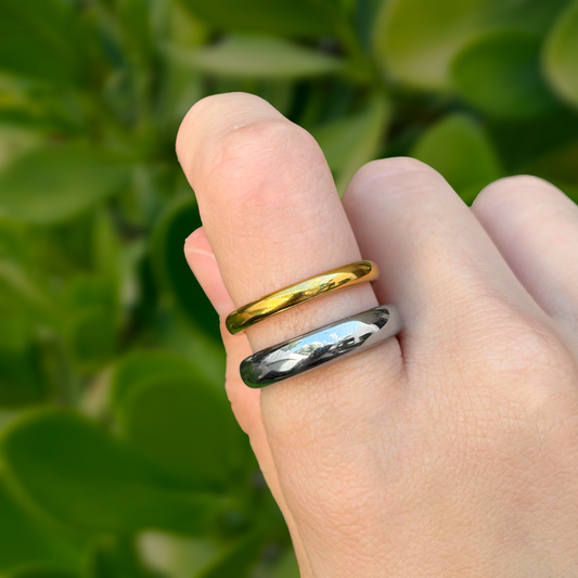 Anillo Oro-Plata Ajustable Acero Inoxidable Ve5