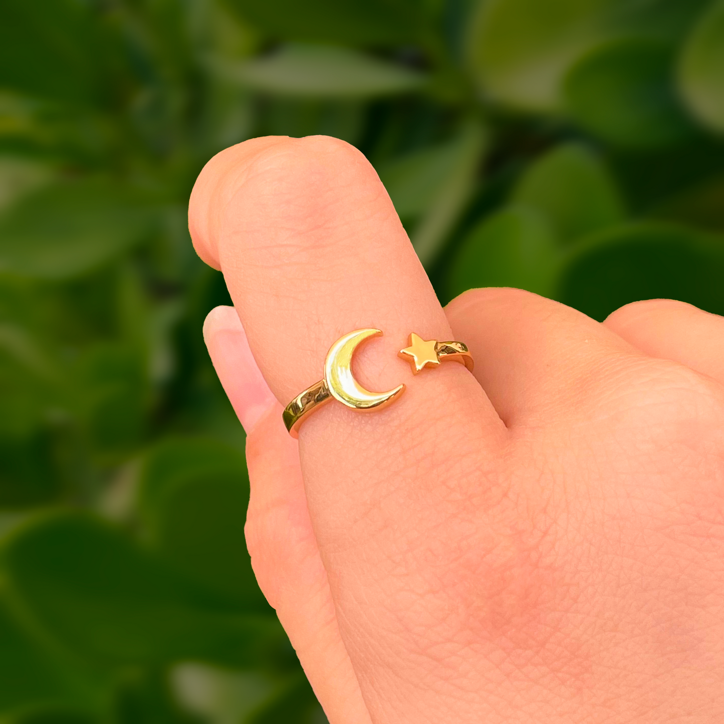 Anillo Luna Estrella Chapa de Oro R769