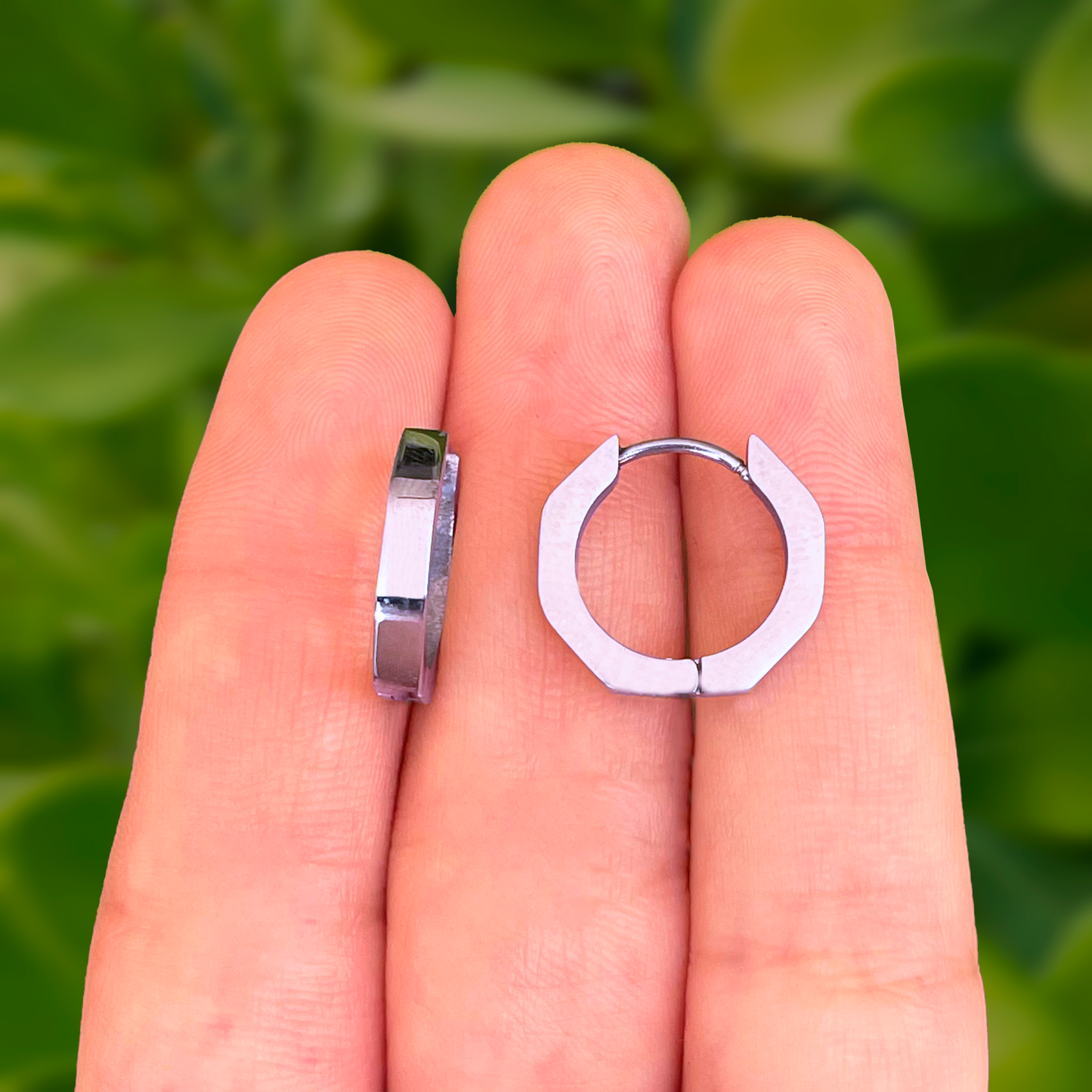 Aretes Arracada Plateada Acero Inoxidable 2H4