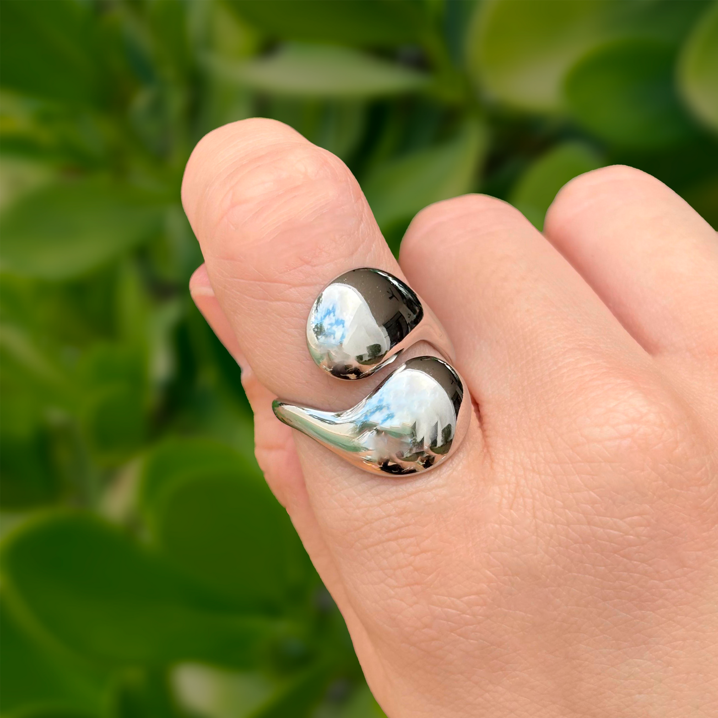 Anillo Encontrado Plateado Acero Inoxidable 1E3