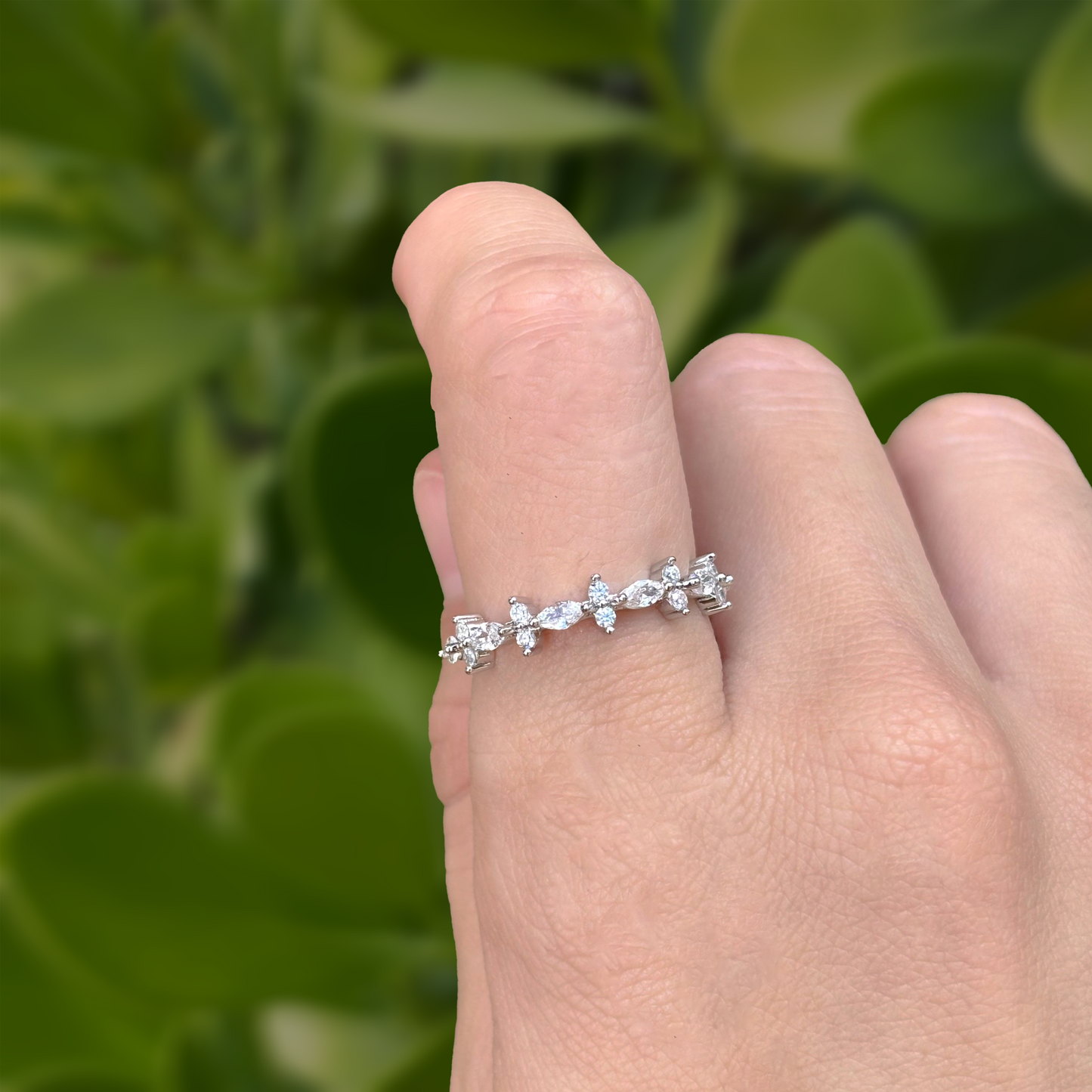 Anillo Media Churumbela Plateado Chapa de Oro Az221