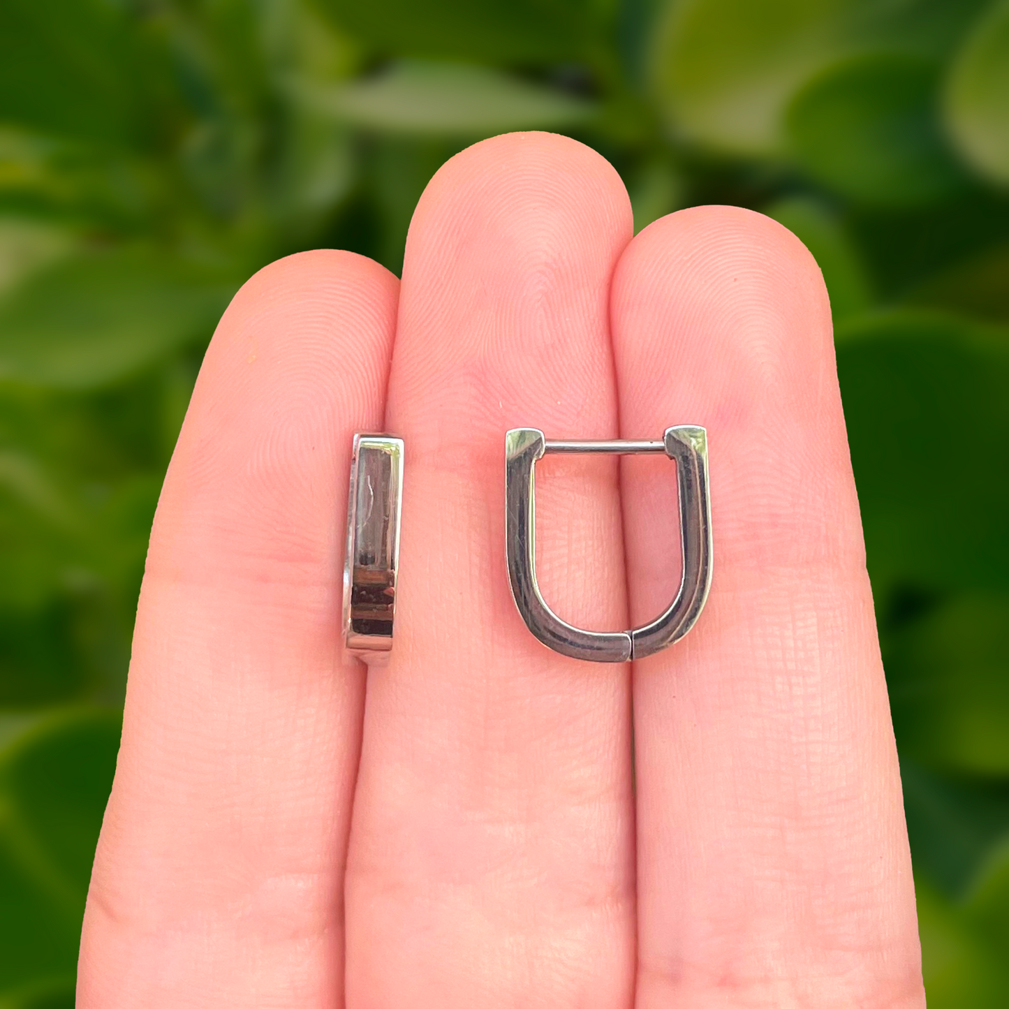 Aretes Arracada Plateada Acero Inoxidable  1B1