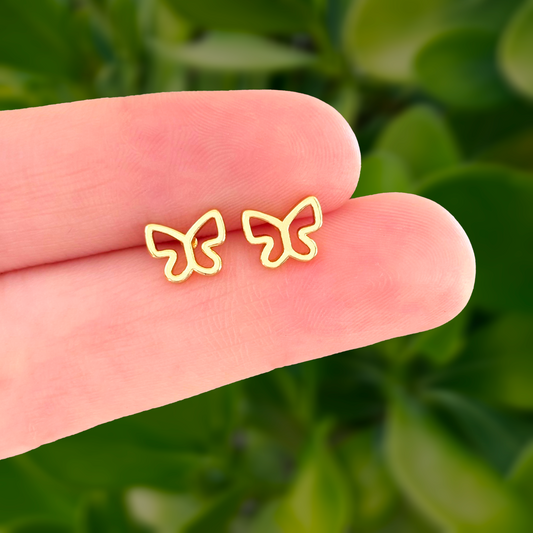 Aretes Mariposa Chapa de Oro 18K   Az213
