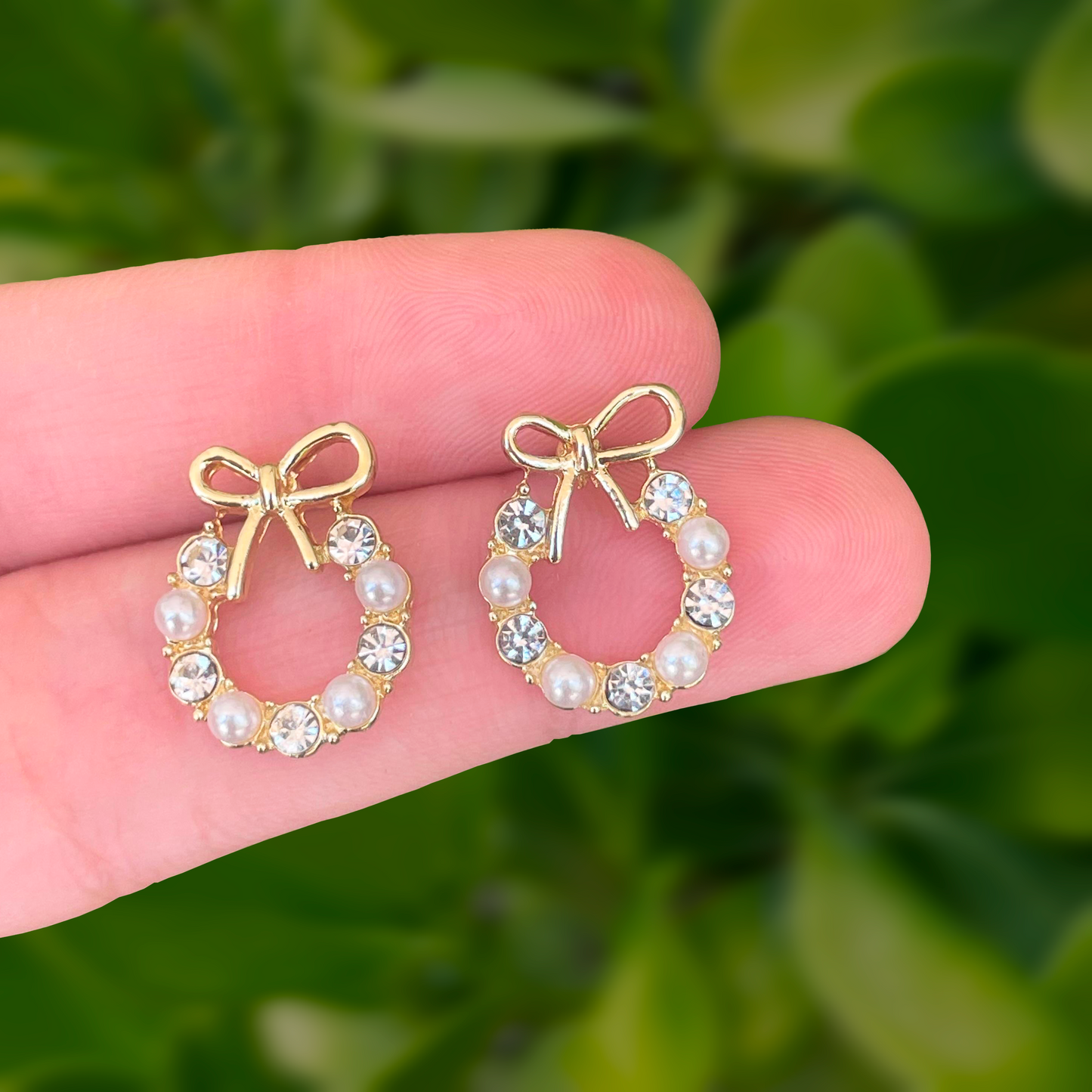 Aretes Mini Aro Brillante de Perlitas 1j4