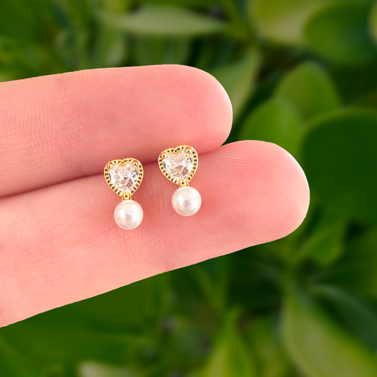 Aretes Corazón Chapa de Oro R742