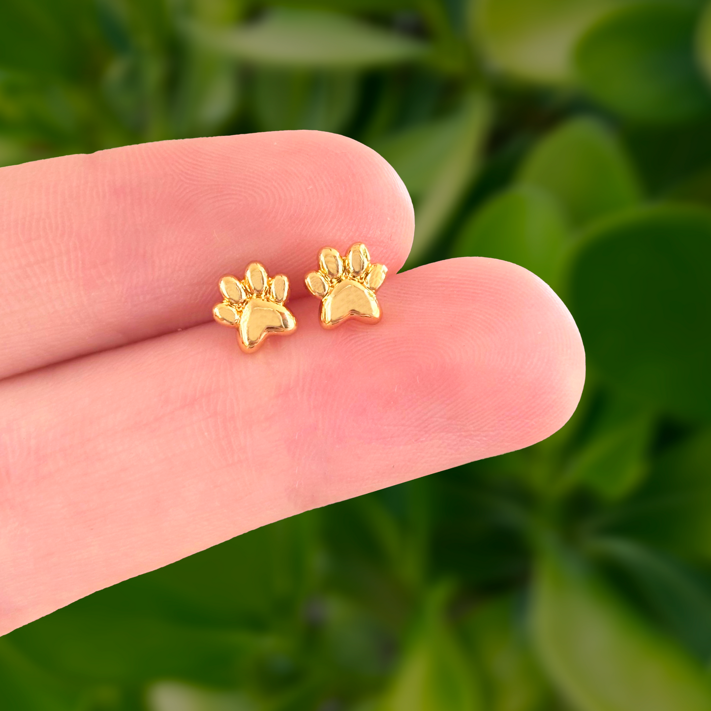 Aretes Huella Puppy Chapa de Oro 18K R736