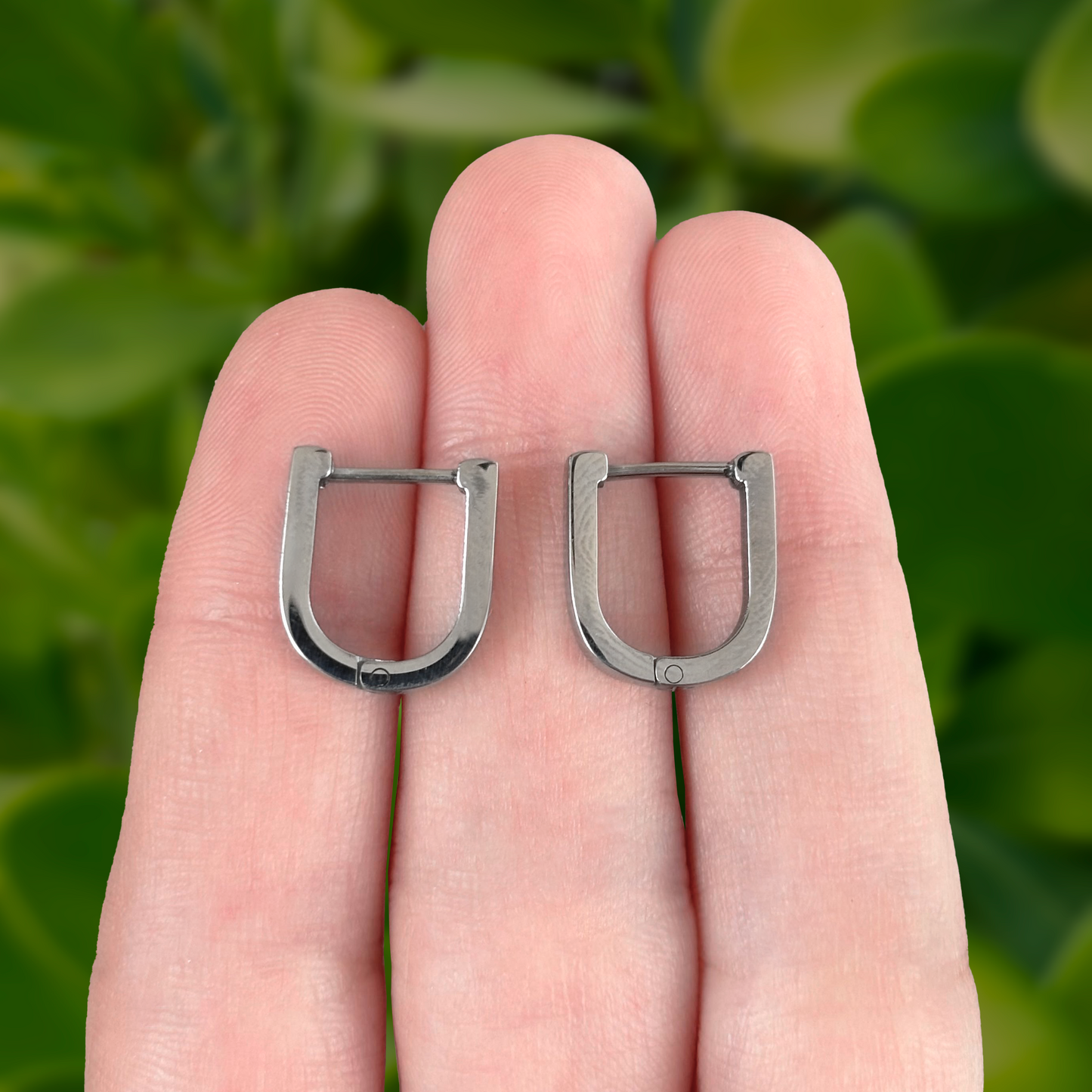 Aretes Arracada Plateada Acero Inoxidable  1B1