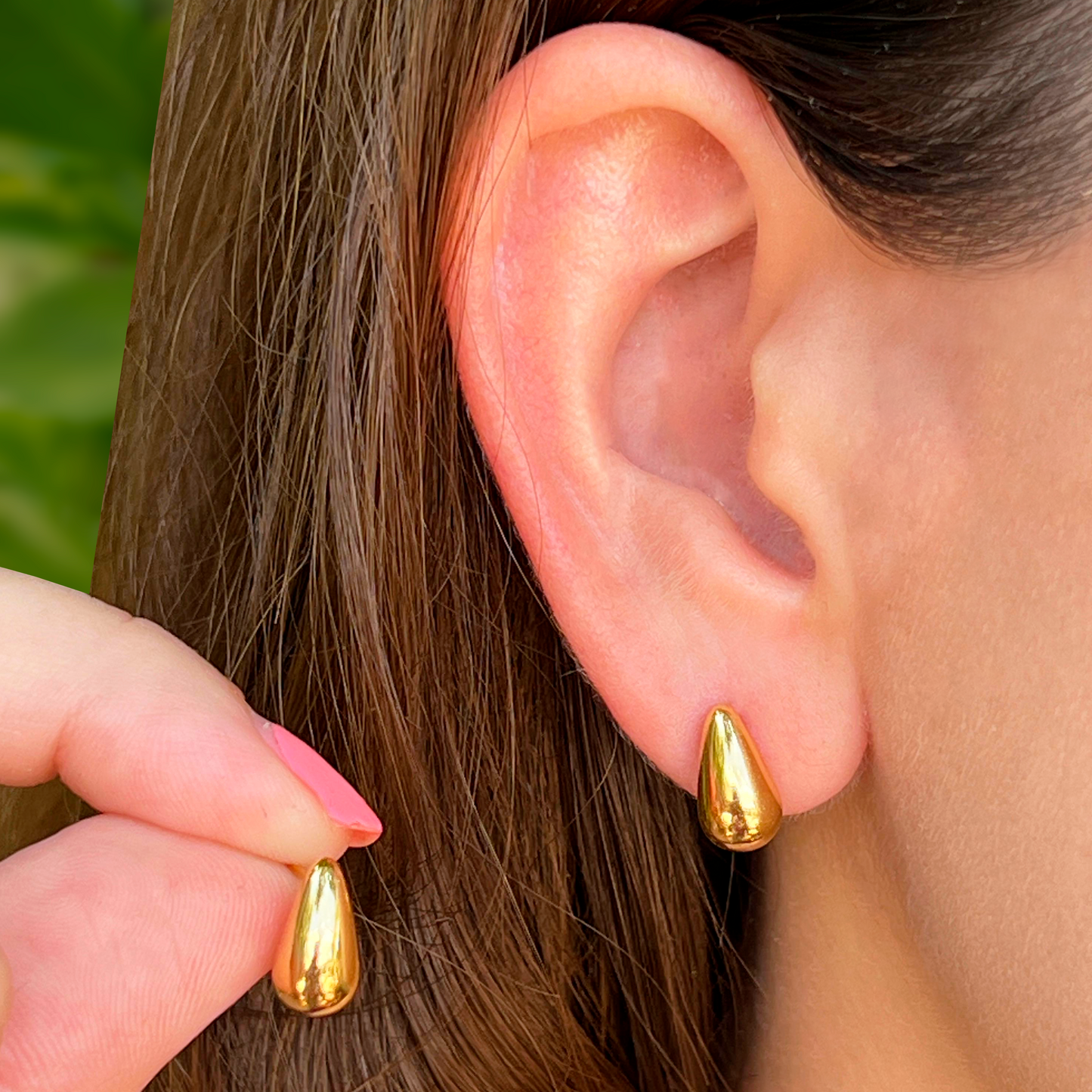 Aretes Gota Dorada Pequeña Acero Inoxidable 2i6