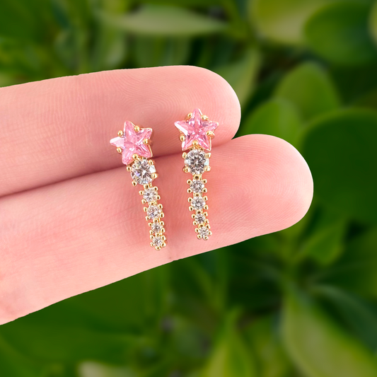 Aretes Estrella Chapa de Oro AZ130