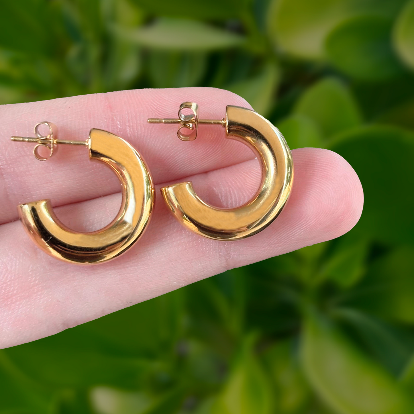 Aretes Arracadas Doradas Acero Inoxidable  1o2