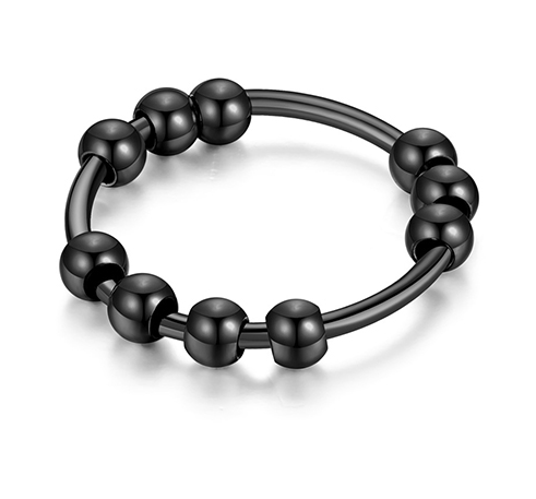 Anillo Anti-Ansiedad Bolitas Giratorias Acero Inoxidable