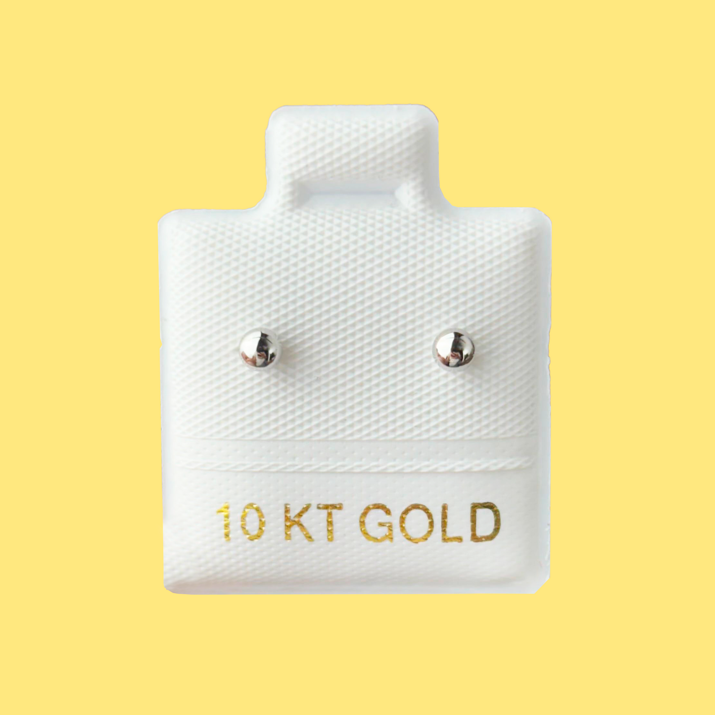 Broqueles Oro 10K Bola Plateada Az85