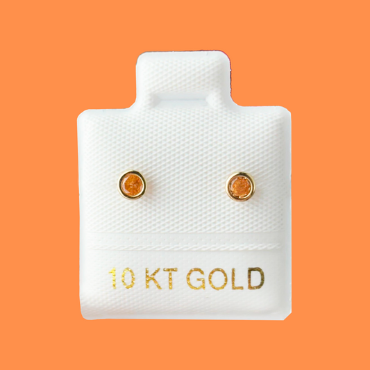 Broqueles Oro 10K Zirconia Az205