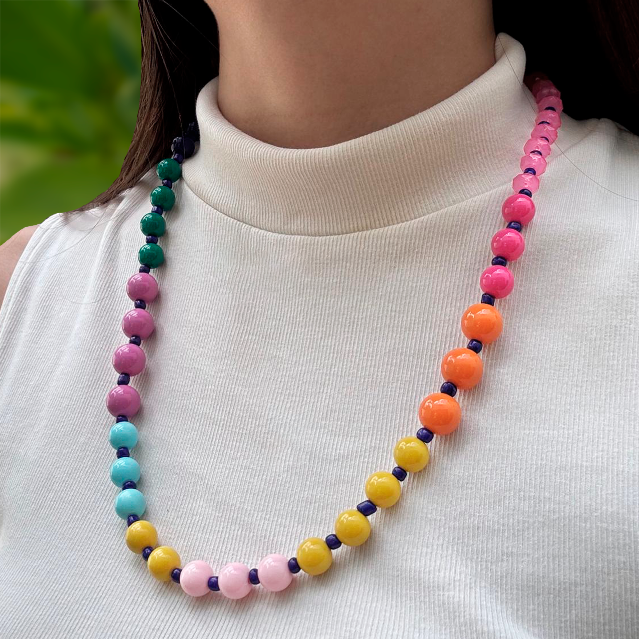 Collar Bolitas Multicolor