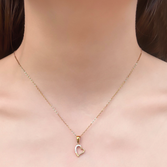 Collar Corazón Dorado Acero Inoxidable    2T5