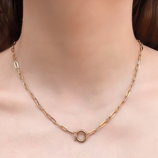 Collar Cadena Dorada Con Aro   1T2