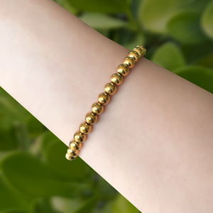 Pulsera Dorada Bolitas 6mm  Acero Inoxidable   1N7