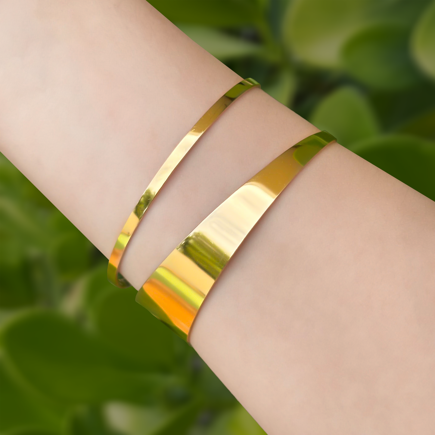 Pulsera Dorada Doble Acero Inoxidable  4E26