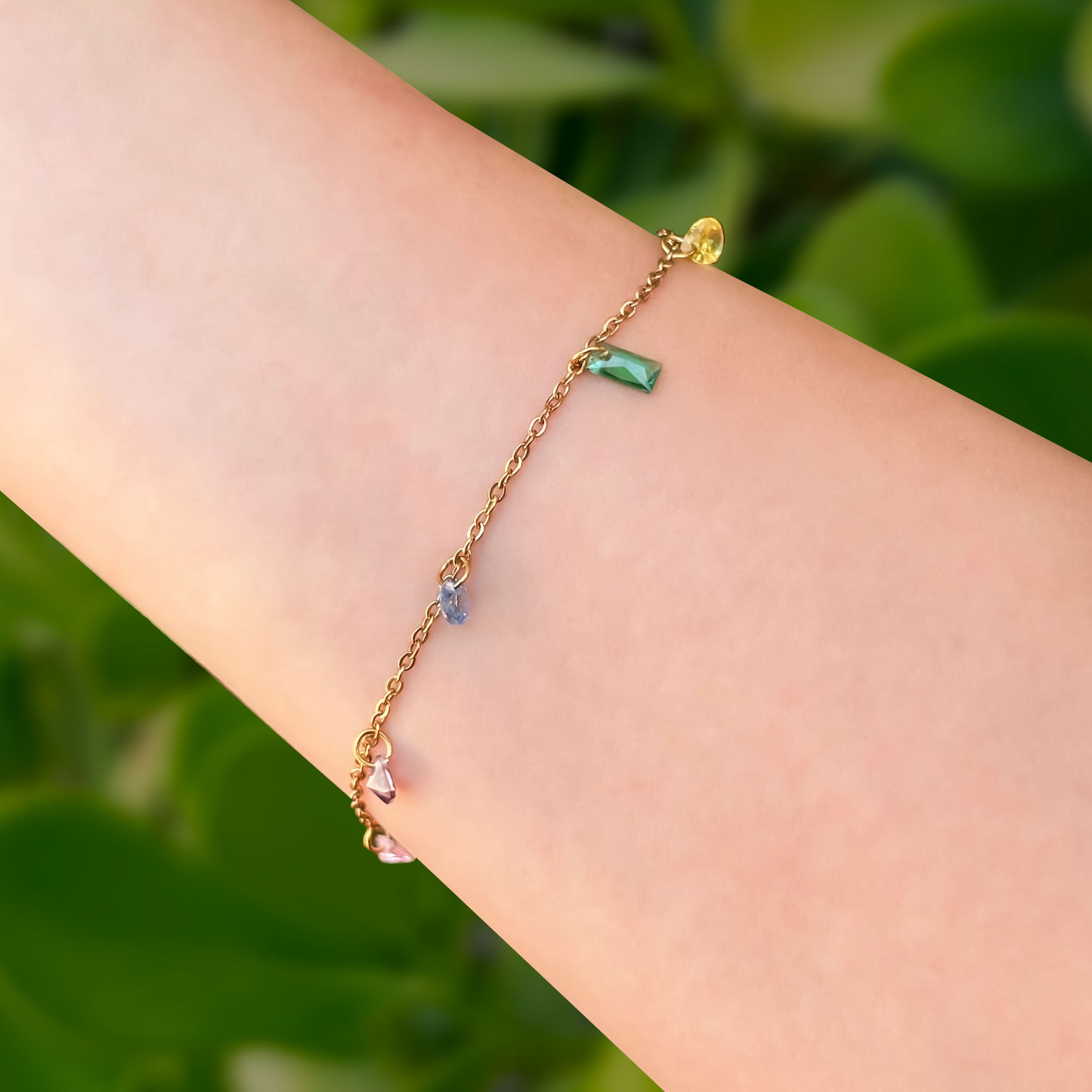 Pulsera Piedras Multicolor Acero Inoxidable 1F2