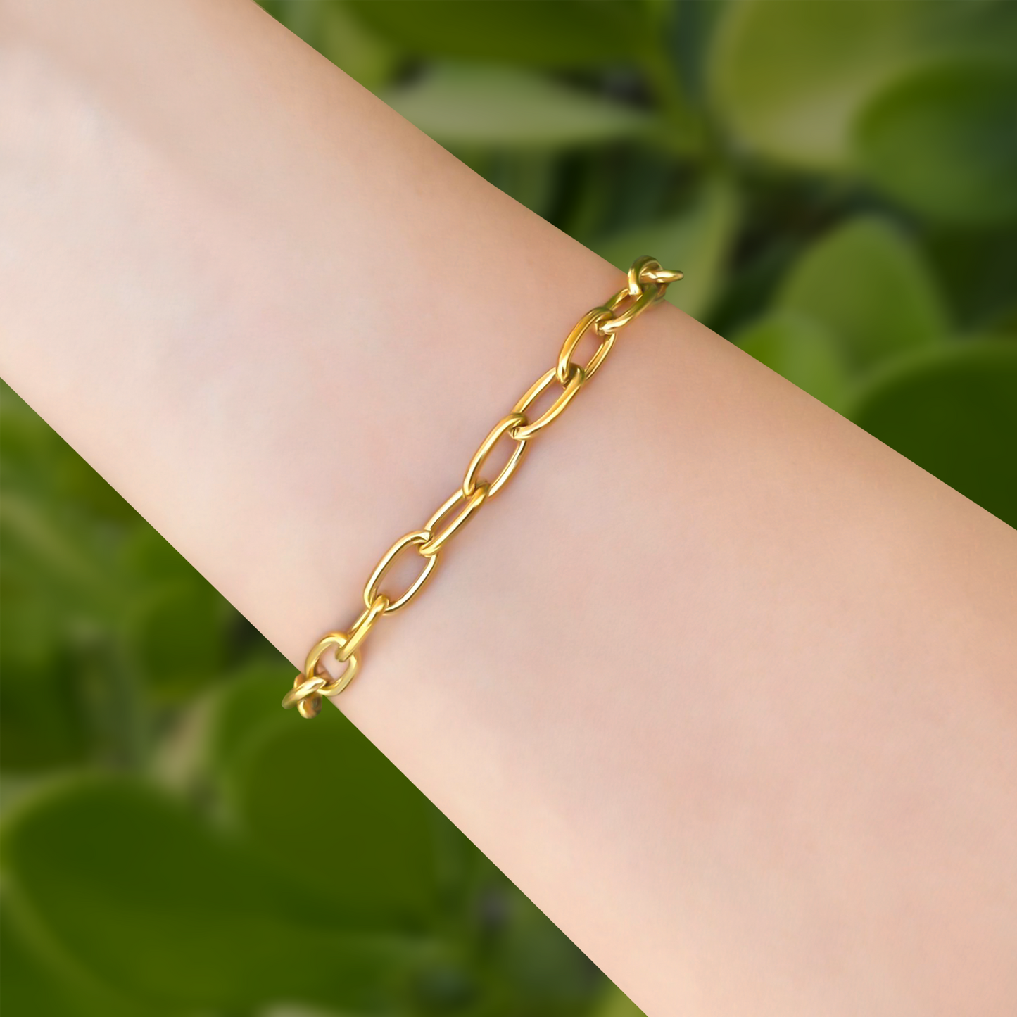 Tobillera Dorada Dos Vistas Acero Inoxidable 1o3