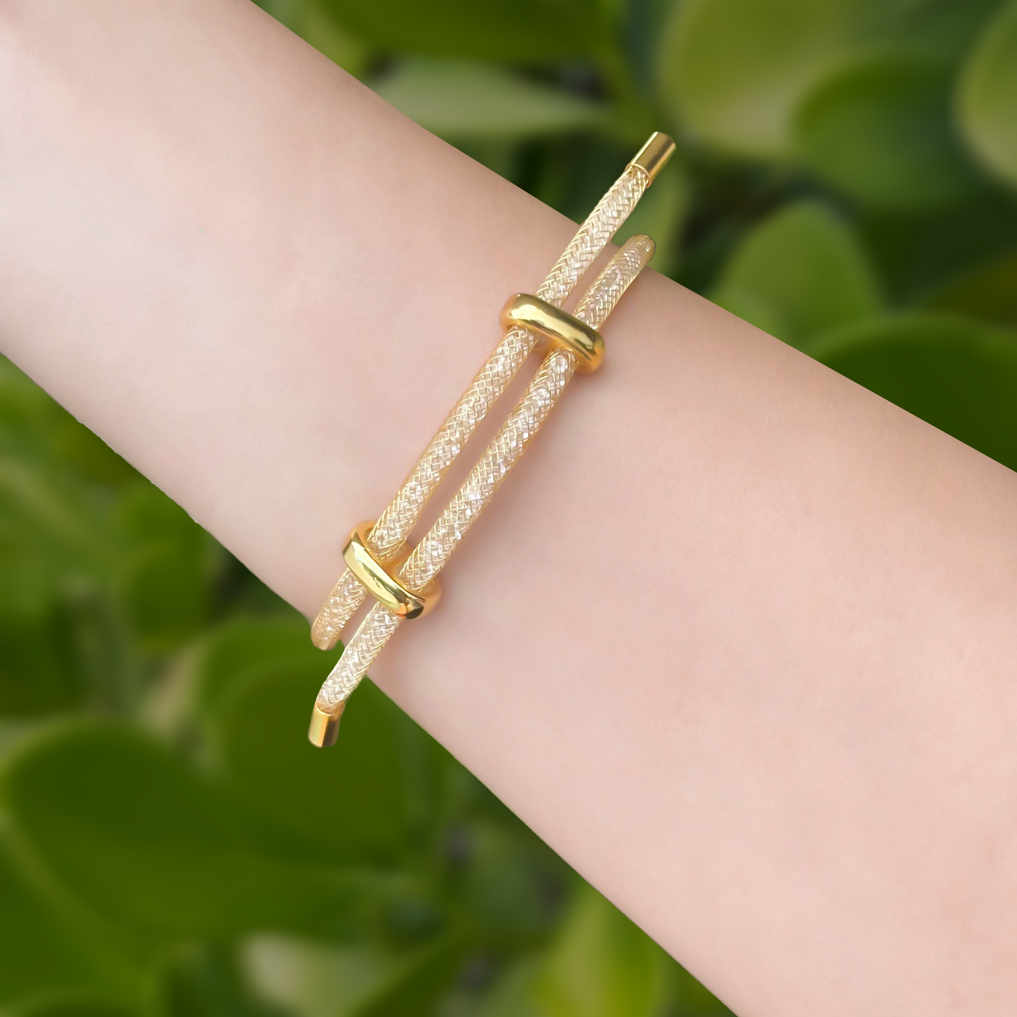 Pulsera Malla Dorada Chapa de Oro  1Q5