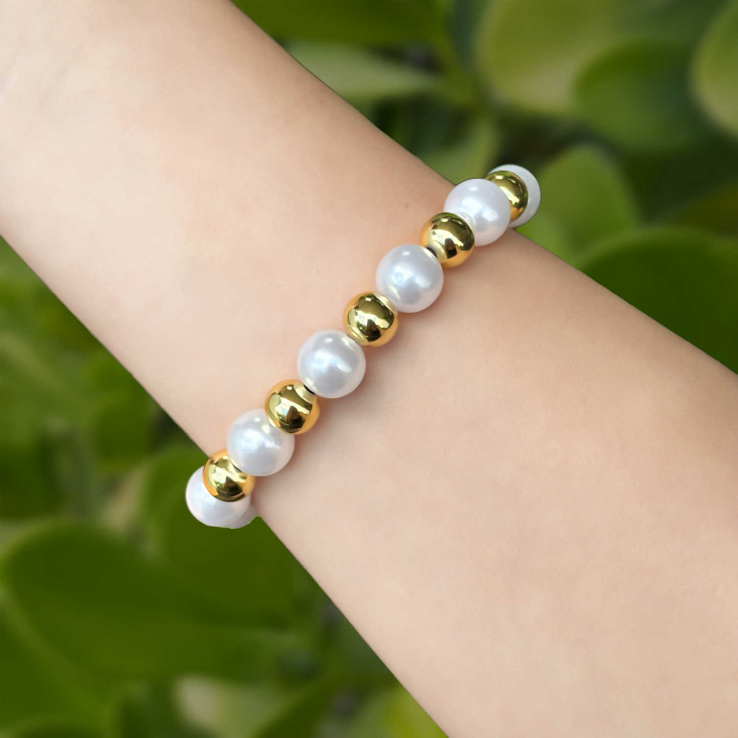 Pulsera Bolas y Perlas Oso Azul  2W5