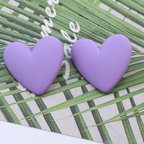Aretes Corazón Lila  1AA1
