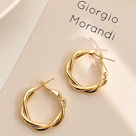 Aretes Dorados Trenzados 1A4