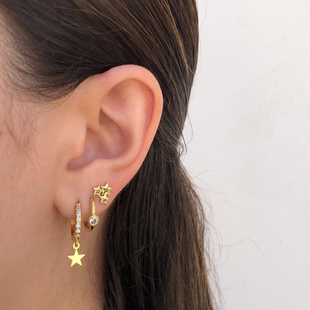 Aretes Zirconia Chapa de Oro Az25