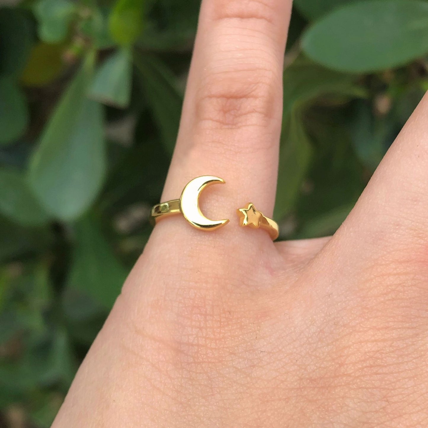 Anillo Luna Estrella Chapa de Oro R769