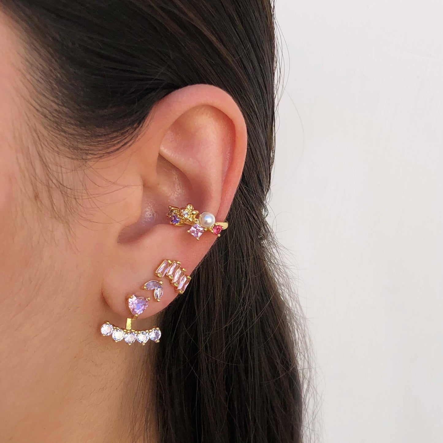 Aretes Corazón Chapa de Oro Az18