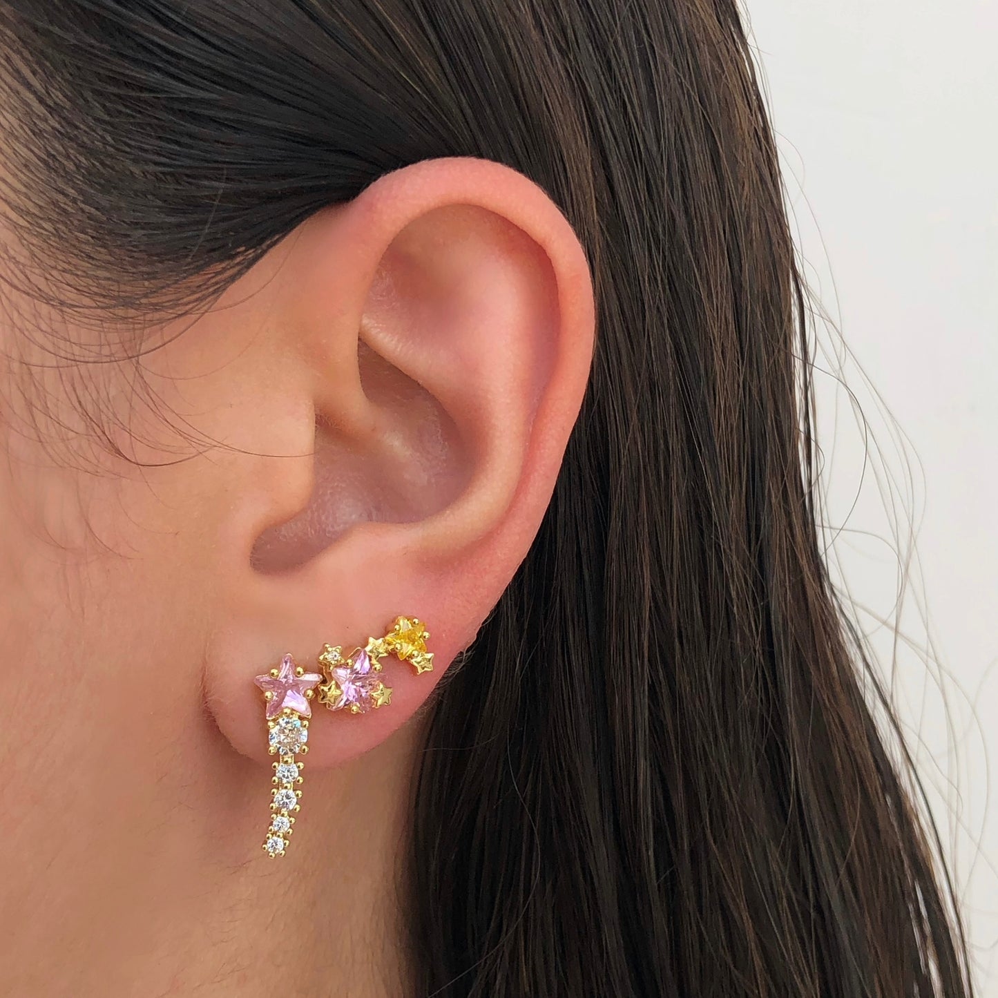 Aretes Estrella Chapa de Oro Az209