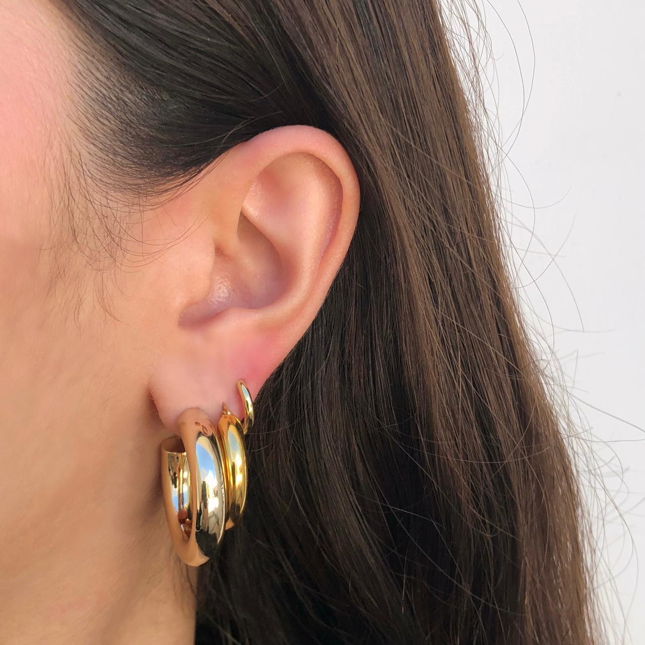 Aretes Arracadas Doradas Acero Inoxidable  1o2