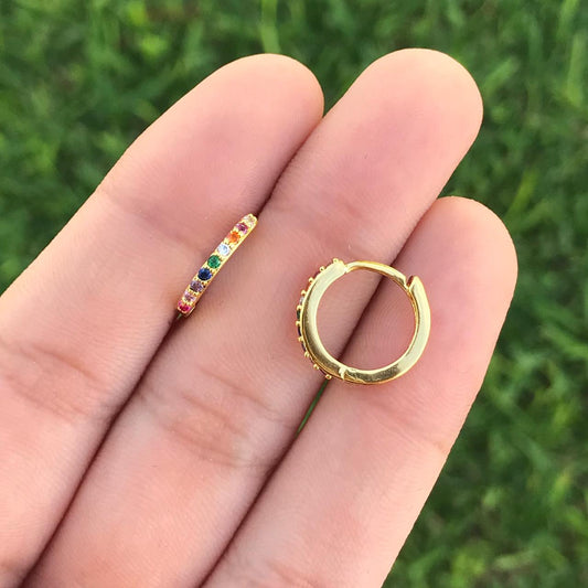 Aretes Arracada RainBow Chapa de Oro  R34
