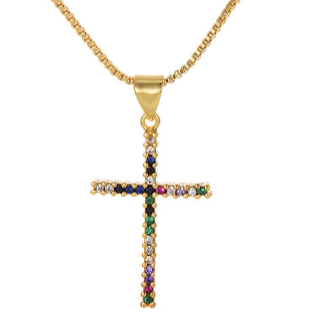 Collar Cruz Chapa de Oro 3i1