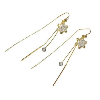 Aretes Dorados Copo de Nieve Brillante 2K3