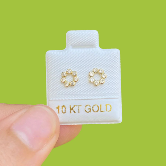 Broqueles Oro 10K Rueda Amarilla AZ438