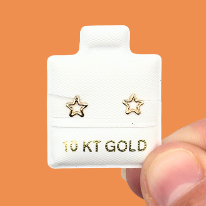 Broqueles Oro 10K Silueta Estrella Az49