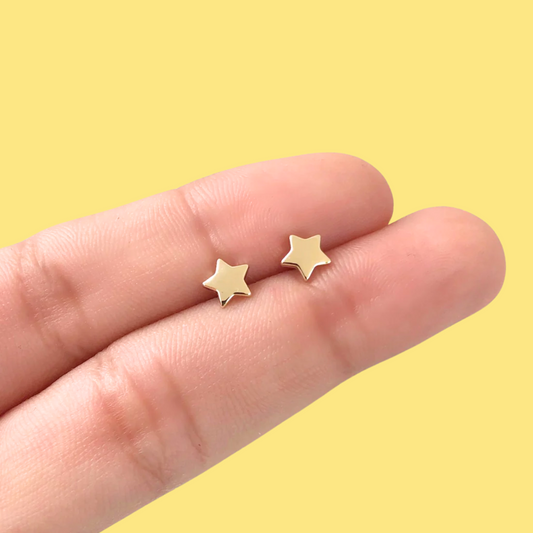 Aretes Estrella Chapa de Oro R751