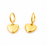 Aretes Corazon Dorado Acero Inoxidable 2i1