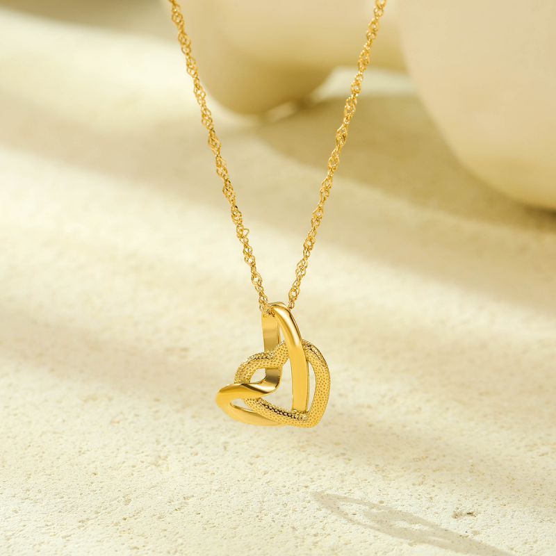 Collar Corazones Enlazados Acero Inoxidable 4E7