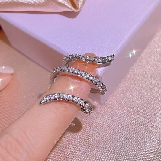 Anillo Plateado Brillante Chapa de Oro 1R4