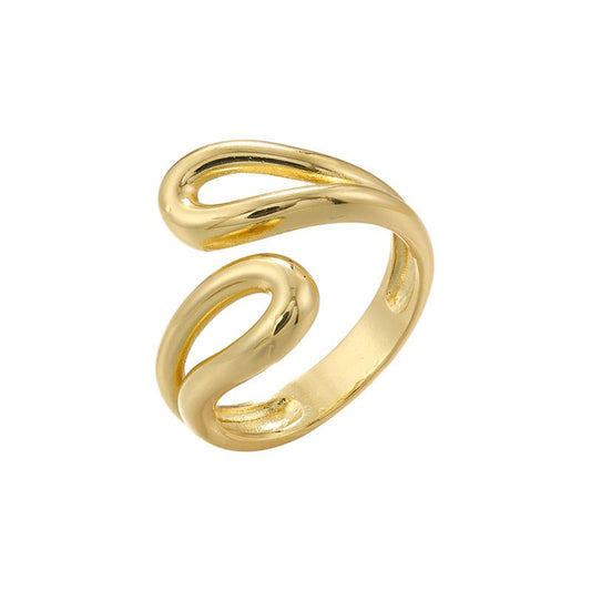 Anillo Ajustable Dorado Chapa de Oro  1Y7
