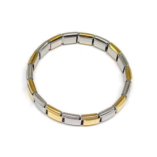 Pulsera Italiana Elástica Oro-Plata 2A6