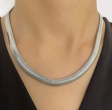 Collar Serpiente Plateado Acero Inoxidable  2BB6