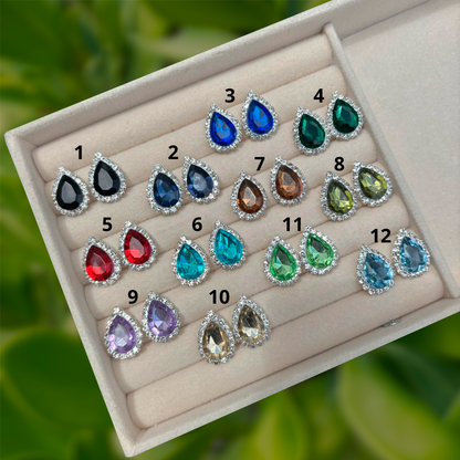 Aretes Zirconia Brillante Chapa de Oro