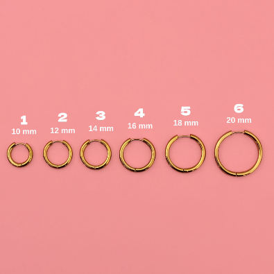Aretes Arracadas Dorado Basic Acero Inoxidable