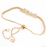 Pulsera MAMA Dorada Chapa de Oro 2L1