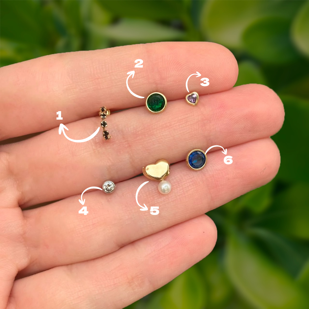 Piercing 1 pz Broquel Oro 10K